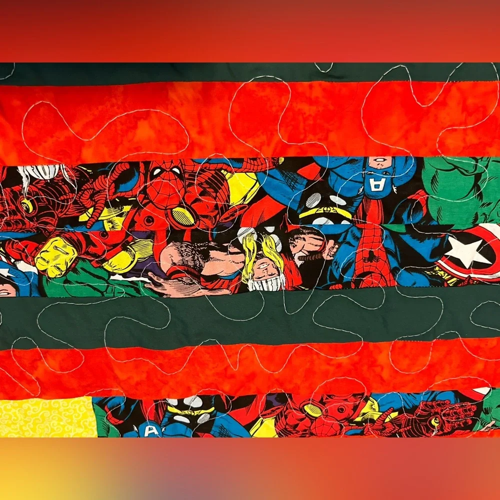 Marvel Superheroes‎ Handmade Quilt 29” x 33” Baby Blanket Wall Decor Throw